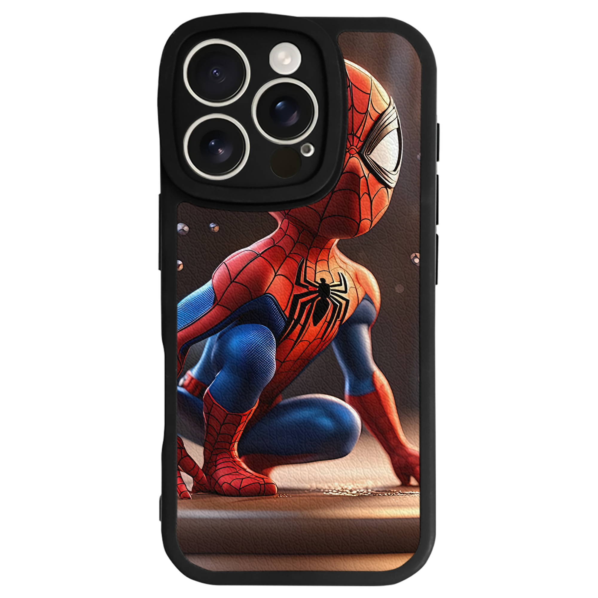 （画像用） Spider Man スパイダーマン 【iPhone 16シリーズ対応】シリコンスマホケース（レザー調） 材質：シリコン